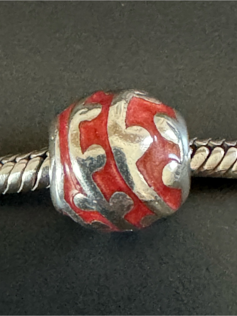 Pandora Retired 925 Sterling Silver “Red Vines”Bead Charm